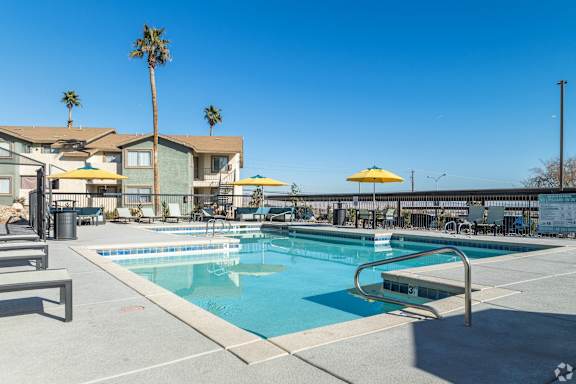 One of the sparkling pools at Sunset Winds in Henderson, NV 89014