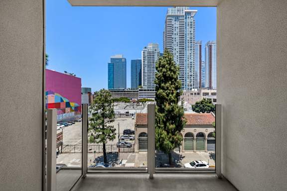 Private Patio Space at G12 Apartments in Los Angeles, CA 90015