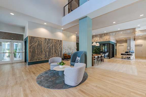 Updated Lobby and Leasing Office at One Plantation Apartments in Plantation, FL 33324