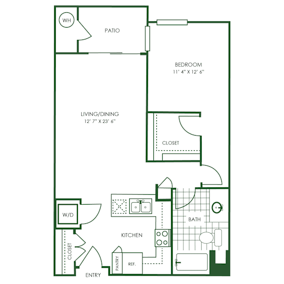 Floor Plan  1 Bed  1 Bath Floor Plan | 874 Sq. Ft. at Sorrel at Warner Center, Woodland Hills, CA, 91367