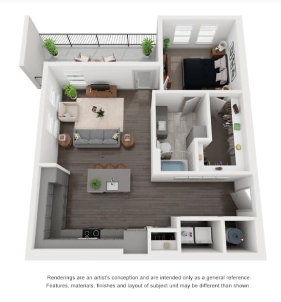 A11 Floor Plan at Abstract at Design District, Dallas, 75207