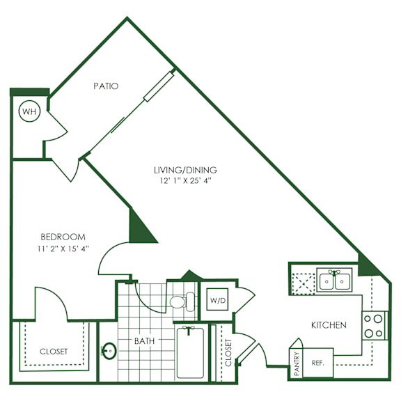 1 Bed  1 Bath Floor Plan | 823 Sq. Ft. at Sorrel at Warner Center, Woodland Hills, 91367