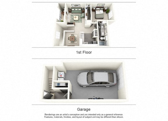 1 Bed 1 Bath Floor Plan | 824 Sq. Ft. at Aston at Cinco Ranch, Katy