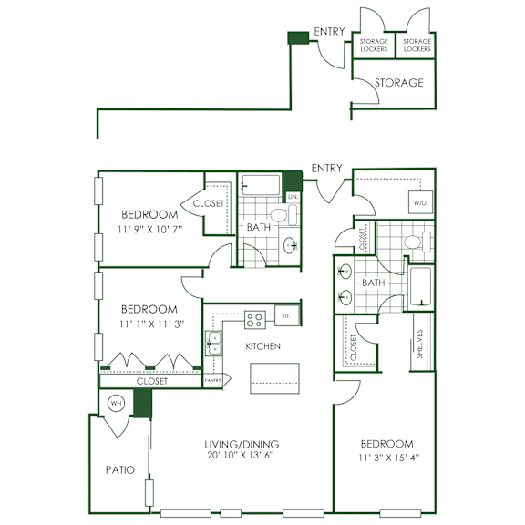 3 Bed 2 Bath Floor Plan | 1,484 Sq. Ft. at Sorrel at Warner Center, Woodland Hills, 91367