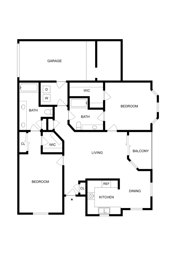 a floor plan of a home with an open floor plan