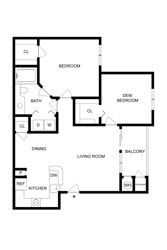 a floor plan of a house with bedrooms and a living room  at The Links at Plum Creek, Castlerock, CO, 80104