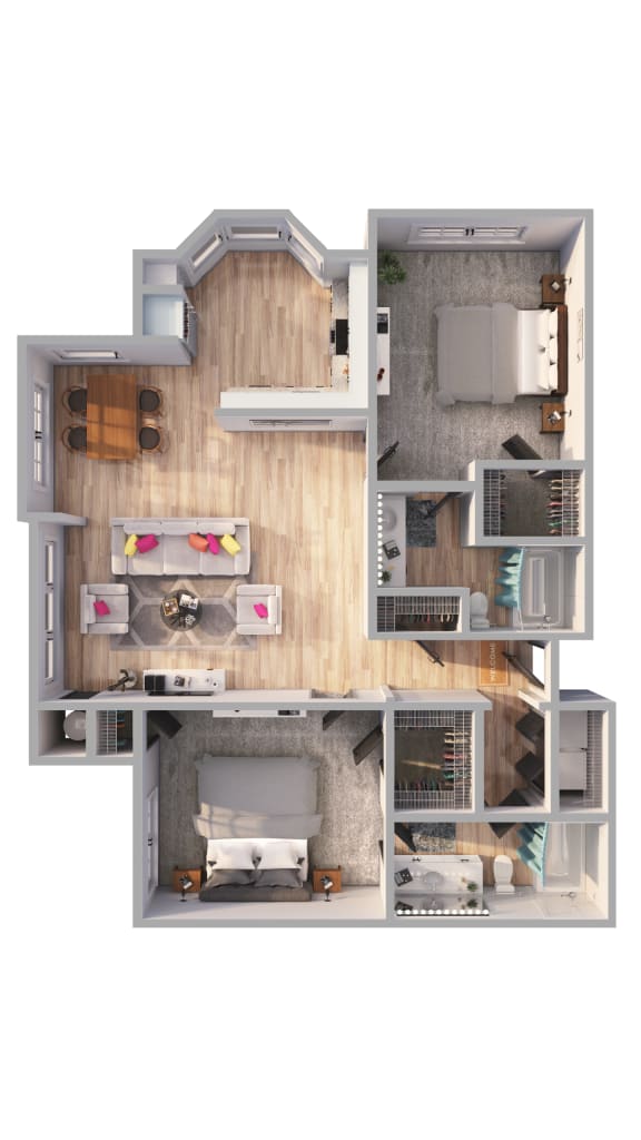 2 Bed 2 Bath Floor Plan with 1,122 Sq. Ft.  at The Links at Plum Creek, Castlerock, CO