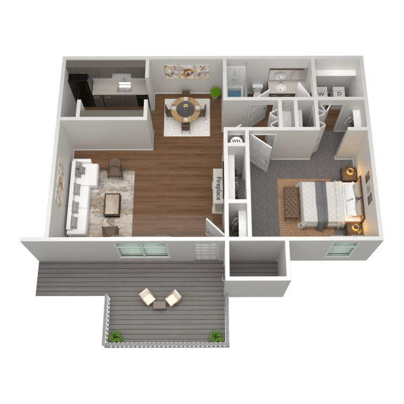 1 Bed 1 Bath Floor Plan | 748 Sq. Ft. at The Annaline in Nashville, Tennessee