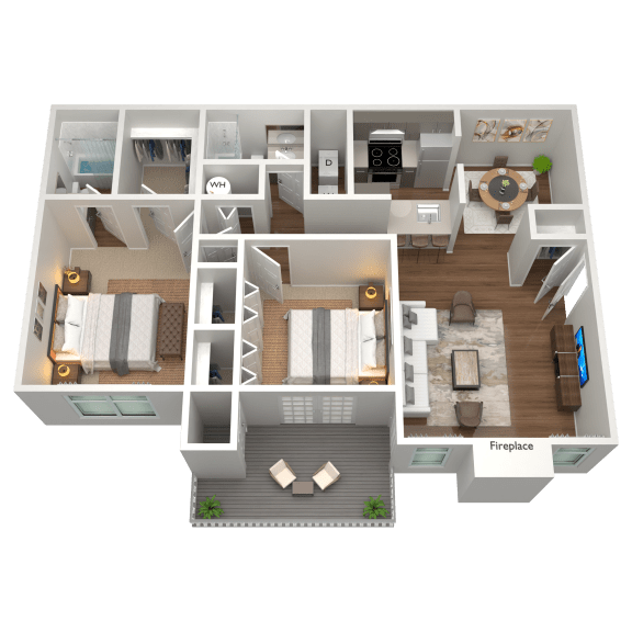 2 Bed 2 Bath Floor Plan | 1,042 Sq. Ft. at The Annaline in Tennessee 37217