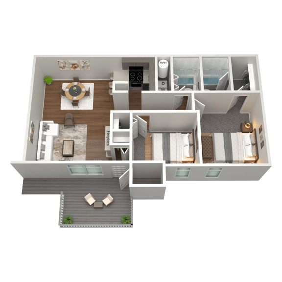 2 Bed 2 Bath Floor Plan | 924 Sq. Ft. at The Annaline in Nashville, TN
