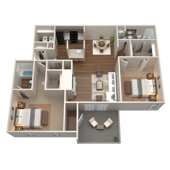 2 Bed 2 Bath Floor Plan | 1,173 Sq. Ft. at The Annaline in Nashville, TN