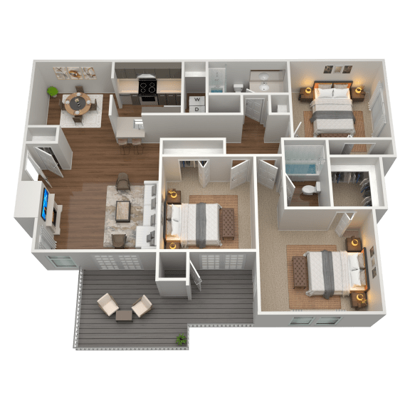 2 Bed 2 Bath Floor Plan | 1,294 Sq. Ft. at The Annaline in TN 37217