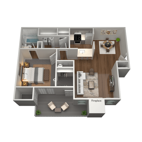 1 Bed 1 Bath Floor Plan | 807 Sq. Ft. at The Annaline in TN 37217