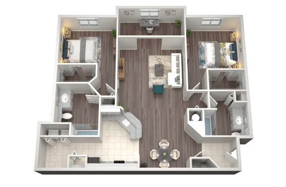 2 Bed 2 Bath Floor Plan | 1,220 Sq. Ft. at Verona at Boynton Beach in Florida 33426