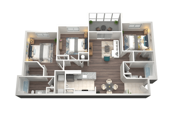 3 Bed 2 Bath Floor Plan | 1,387 Sq. Ft. at Verona at Boynton Beach in Boynton Beach 33426