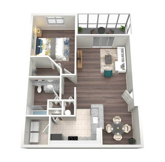 1 Bed 1 Bath Floor Plan | 822 Sq. Ft. at Verona at Boynton Beach in Boynton Beach, FL 33426