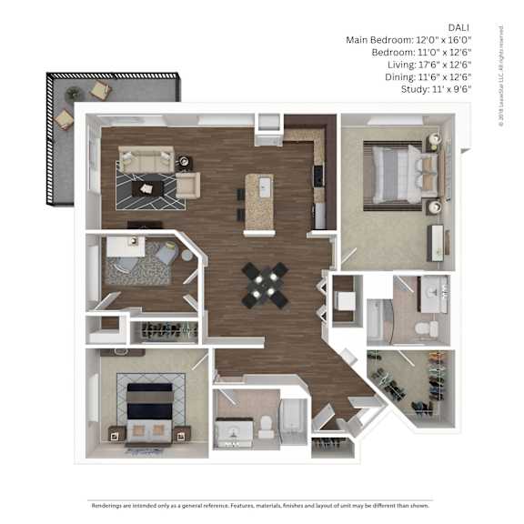 2 Bed 2 Bath Floor Plan | 1,517 Sq. Ft. at Avant at the Arboretum, Lisle, IL
