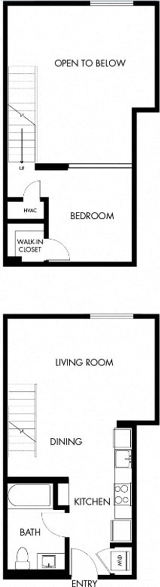 Studio 1 Bath Floor Plan | 693 Sq. Ft. at G12 Apartments, Los Angeles