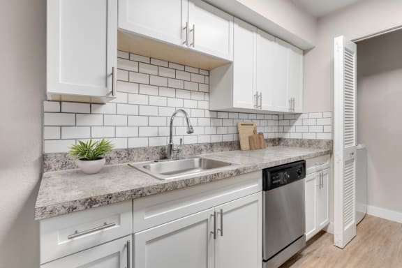 Stainless steel appliances at Verona Apartments in Littleton, CO