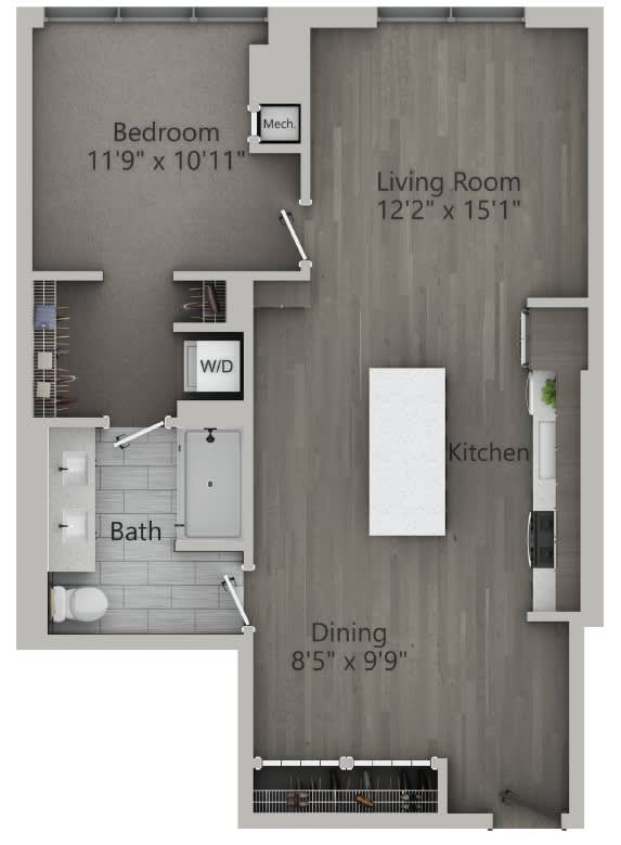 1 bed 1 bath J | 788 Sq. Ft. at The Mason Apartments, Chicago