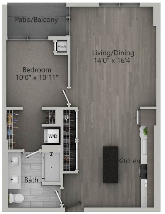 1 bed 1 bath K | 790 Sq. Ft. at The Mason Apartments, Illinois