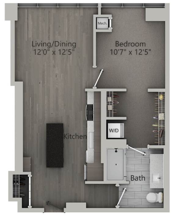 1 bed 1 bath A | 691 Sq. Ft. at The Mason Apartments, Chicago, IL