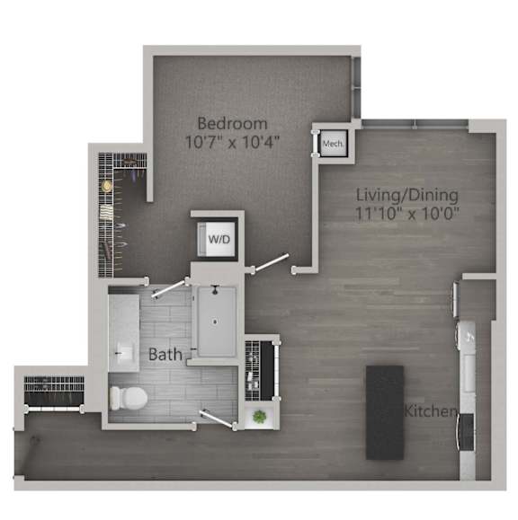 1 bed 1 bath E | 743 Sq. Ft. at The Mason Apartments, Illinois, 60607