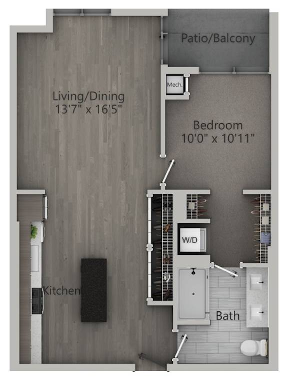 1 bed 1 bath H | 768 Sq. Ft. at The Mason Apartments, Chicago, IL