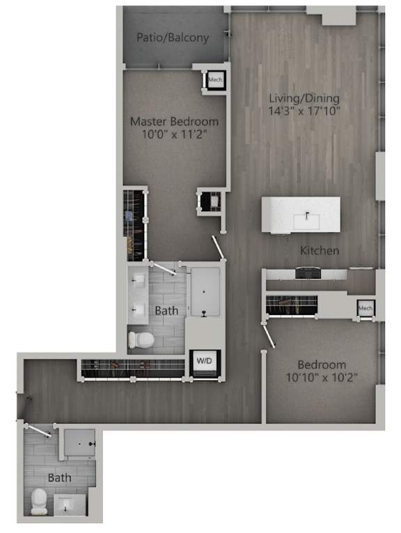 2 bed 2 bath A | 1,128 Sq. Ft. at The Mason Apartments, Chicago, IL