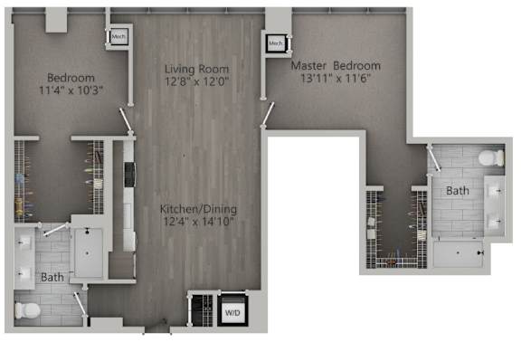 2 bed 2 bath B | 1,133 Sq. Ft. at The Mason Apartments, Chicago, Illinois
