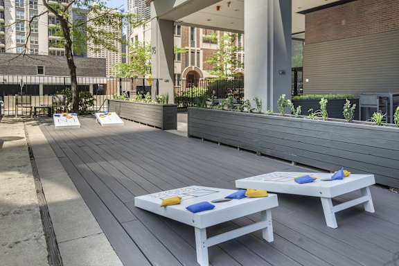Outdoor Patio at North Harbor Tower Apartments in Chicago, IL 60601