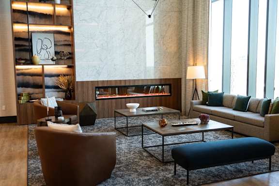 Lobby with Modern Fireplace at 903 Peachtree in Atlanta, GA 30309