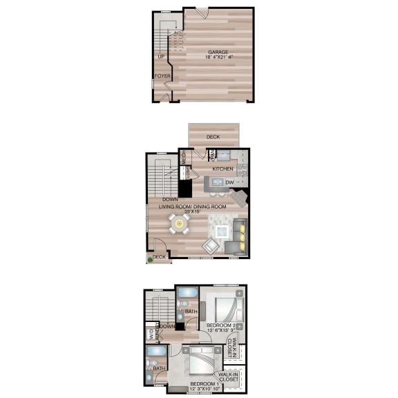 The Talbot Floor Plan | 1,265 Sq. Ft. at Residences at Stevens Pond, Massachusetts, 01906