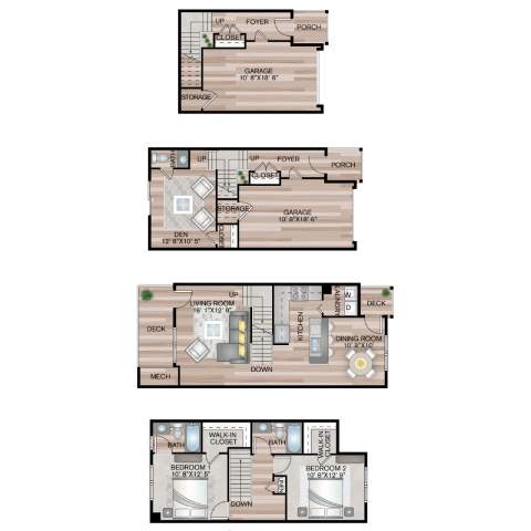 The Taylor Floor Plan | 1,483 Sq. Ft. at Residences at Stevens Pond, Saugus, 01906