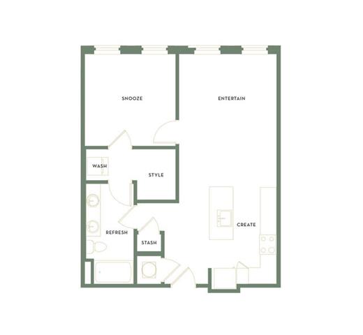 1 bed 1 bath E | 752 Sq. Ft. at The Merchant Apartments, Charleston