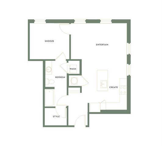 1 bed 1 bath D | 731  Sq. Ft. at The Merchant Apartments, Charleston, South Carolina