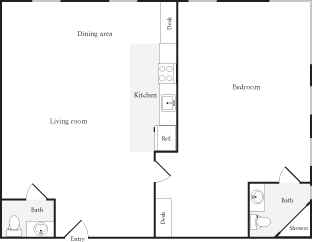 A5 1 Bed 1 Bath FloorPlan | 712 Sq. Ft. at Skye at Belltown Apartments, Seattle