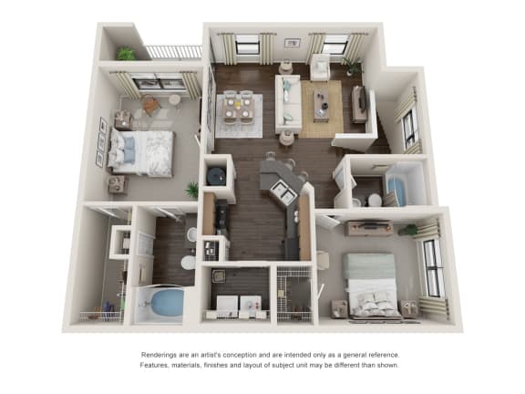 B4 Upper | Two Bed | Two Bath with 1,149 Sq. Ft. at Sladestone Shadow Creek in Pearland, Texas 77584