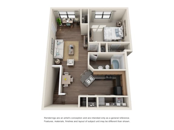 A4 Upper | One Bed | One Bath with 997 Sq. Ft. at Sladestone Shadow Creek in Pearland, Texas 77584