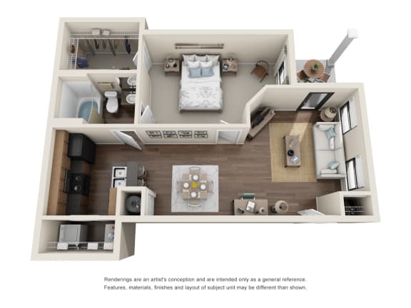 A3 Lower | One Bed | One Bath with 820 Sq. Ft. at Sladestone Shadow Creek in Pearland, TX