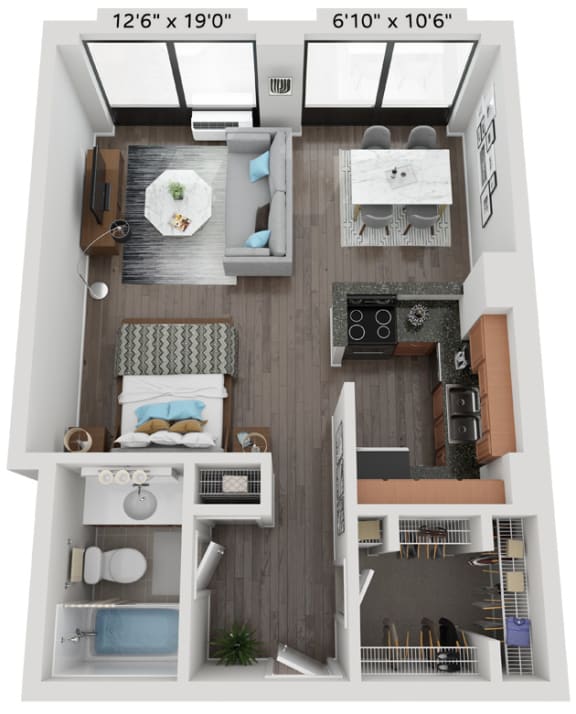 studio floor plan | The Montrose Apartments in Chicago, IL