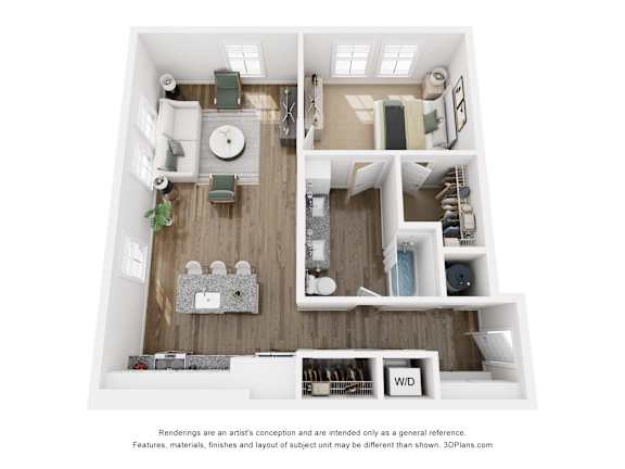 1 bed 1 bath H | 850 Sq. Ft. at The Merchant Apartments, Charleston, SC, 29403