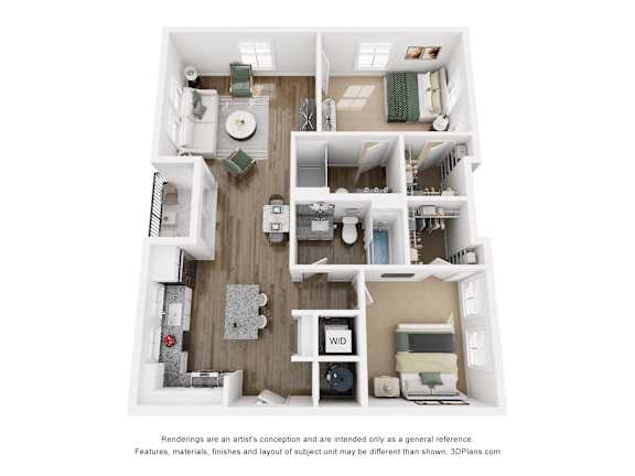 2 bed 2 bath | 1,028 Sq. Ft. at The Merchant Apartments, South Carolina 29403