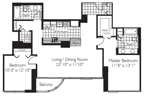 Shoreham | 2 Bed | 2 Bath | Two Bedroom 06 at Shoreham and Tides, Illinois, 60601