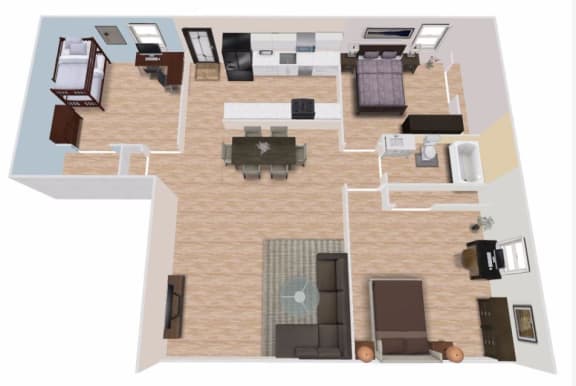 Waimea  Floor Plan | 792 Sq. Ft. at Palms of Kilani in Wahiawa HI at Palms of Kilani, Hawaii