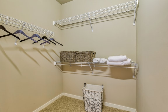our spacious closets are stocked with towels and hangers for our residents to use at Avant at the Arboretum, IL 60532