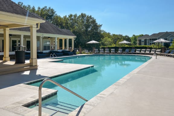 the resort style pool is in front of the pool house at Ashford Green, North Carolina, 28262