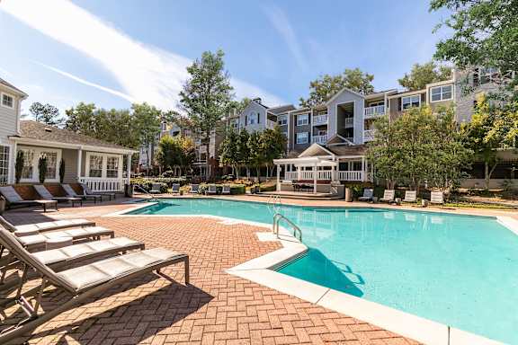 pool and apartment buildings at Briarcliff Apartments, Atlanta, GA, 30329