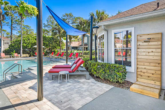 Poolside Lounge Chairs at Country Club Lakes, Jacksonville, FL