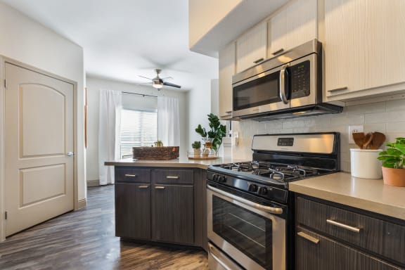 apartment kitchen with stainless steel appliances at Mirasol Apartments, Nevada